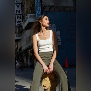 House of Harlow 1960 Kint Square Neck Tan Top Corset